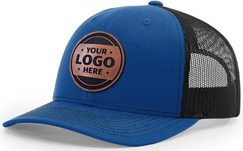 Vista 33 de Sombrero de parche de cuero de camionero personalizado grabado con láser