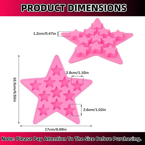 Vista 2 de Bandeja para cubitos de hielo de silicona con forma de cinco estrellas, herramientas para hacer moldes de congelación, bandejas de hielo