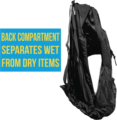 Vista 5 de Athletico - Bolsa de malla para piscina, con compartimentos para contenidos húmedos y secos ideal para natación, playa, campamento y más.