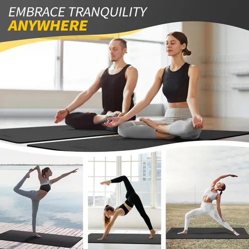 Vista 5 de CAMBIVO Tapete de yoga para mujeres, hombres y niños, 1/3, 1/4 y 2/5 pulgadas, extra grueso, antideslizante, 72 x 24 pulgadas, tapete de yoga