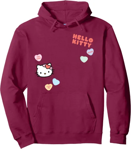 Vista 7 de Hello Kitty Candy Hearts - Sudadera con capucha para el día de San Valentín Negro