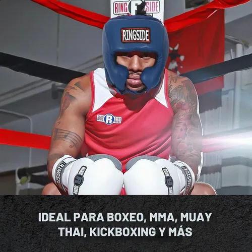 Vista 7 de Ringside, Muay Thai, MMA, casco con protección para enfrentamiento de boxeo con laterales Negro