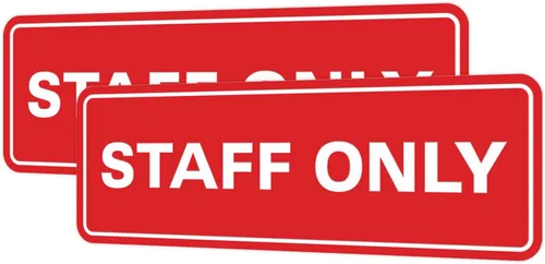 Vista 86 de All Quality Letrero estándar para pared o puerta Fácil instalación Señales de trabajo de oficina Seguridad mejorada – Negro – Pequeño