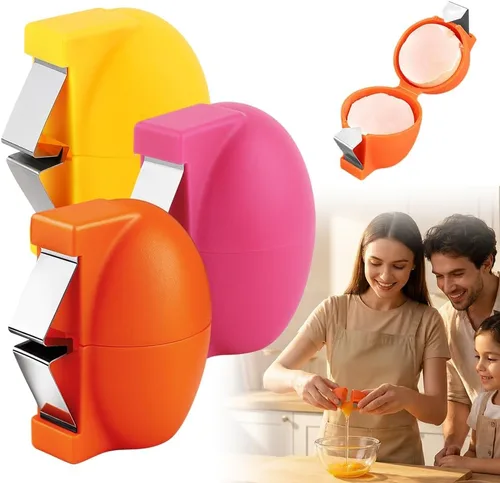 Vista 11 de Abridor de cáscara de huevo, herramienta de acero inoxidable, separador de huevos multifuncional para huevos crudos y duros, pelador de huevos