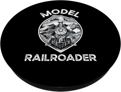 Vista 2 de Modelo de tren colector gótico de vapor tren modelo ferroviario ferroviario PopSockets intercambiables PopGrip