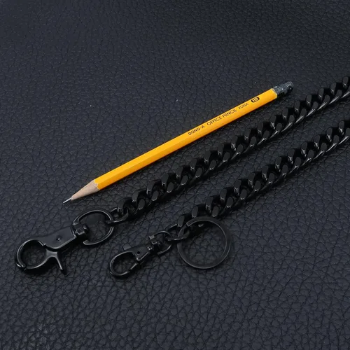 Vista 5 de newtro Cadena de cartera resistente para hombres, mujeres, niños y niñas, pantalones de motociclista, pantalones de motociclista, llavero gótico