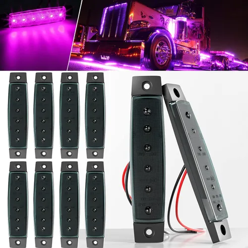 Vista 14 de BJZ luces LED para remolque verdes, 6 luces LED, barra de luz de señal de giro, indicador de luz de 3.8" para parte delantera y trasera