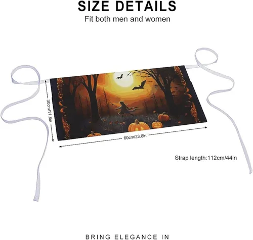 Vista 2 de Server Aprons with 3 Pockets Waist Apron Waterproof Half Apron Short Cooking Aprons Bib