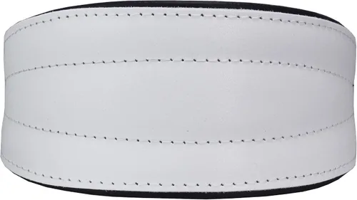 Vista 5 de Dogs My Love Collar de perro cónico acolchado extra ancho de cuero real (cuello de 11 a 13 pulgadas; 2 pulgadas de ancho, blanco)