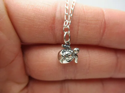 Vista 6 de Pulsera de tobillo de plata de ley 925 con diseño de tortuga de mar y océano