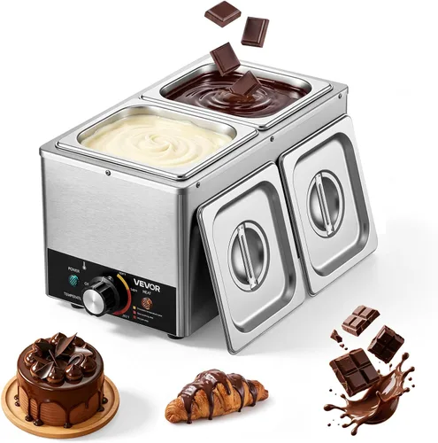 Vista 12 de VEVOR Chocolate Melting Machine, 2 Tanks 17.6 Lbs Choc Commercial Melter