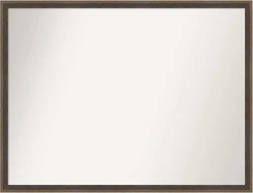 Vista 124 de Amanti Art Brown Bathroom Mirror for Over Sink, 21x33 Custom Made Hardwood Wedge Mocha Rectangle Vanity Mirror, Large Modern Wood Frame, Hangs