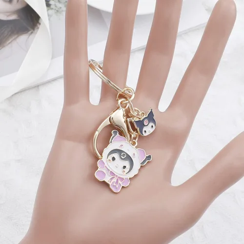 Vista 6 de G-Ahora 6 llaveros kawaii de gatito y gato, accesorios de gatito, joyería de gatito, llavero de regalo para niñas y mujeres (KR kitty), Rosado