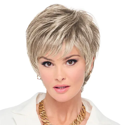 Vista 15 de Raquel Welch - Peluca corta Bob atada a mano feroz y enfocada por Hairuwear, gorra de tamaño medio, castaño iluminado por el sol RL10/12