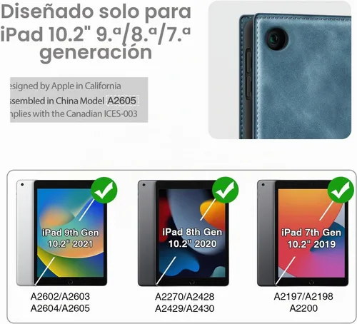 Vista 2 de Antbox Funda para iPad de 9ª generación, iPad de 8ª/7ª generación de 10,2 Azul