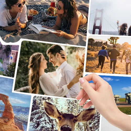 Vista 2 de Mapa de fotos de Estados Unidos – Mapa de viaje de 50 estados de 24 x 36 pulgadas, incluye creador de fotos, regalo ideal para parejas, aventureros