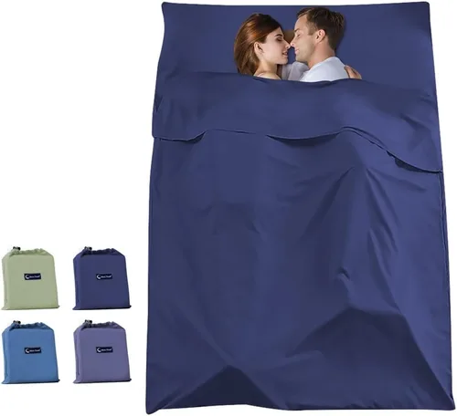 Vista 10 de Saco de dormir ligero para viajes, camping, saco de dormir para adultos, ligero, cálido, hotel, compacto, portátil, para interiores y exteriores