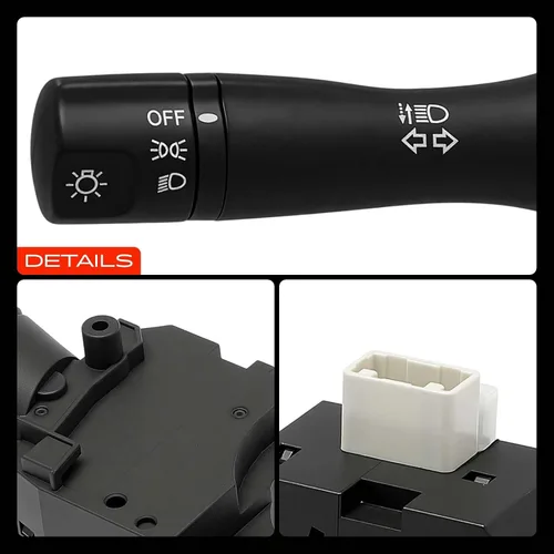 Vista 9 de Interruptor de señal de giro A-Premium, atenuador de faros, luz de estacionamiento, conjunto de palanca del interruptor de limpiaparabrisas