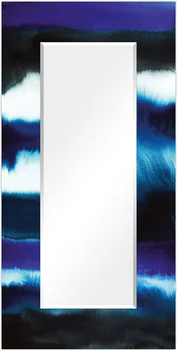 Vista 35 de Empire Art Direct Espejo de pared rectangular biselado en blanco y negro con vidrio templado impreso abstracto, tocador, espejo de baño, listo