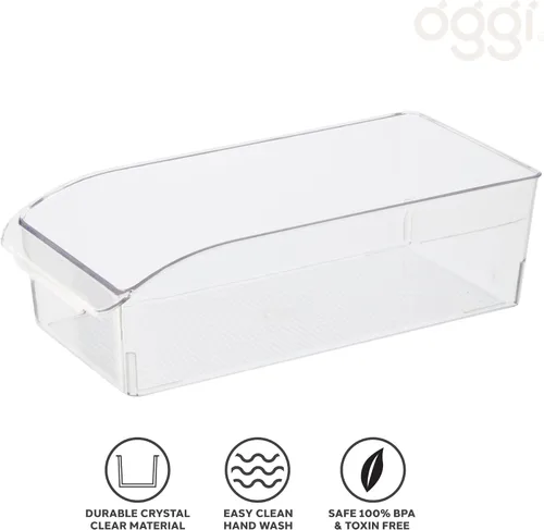 Vista 4 de Oggi Contenedor para nevera/despensa con mango de agarre (12 x 5.75 x 3.5 pulgadas)