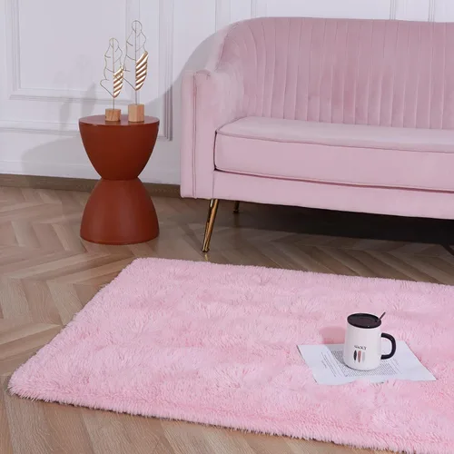 Vista 179 de Softlife Alfombra naranja para dormitorio, alfombra de felpa esponjosa para sala de estar para niñas, alfombra lanuda para niños, alfombra suave