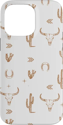Vista 21 de Western Country - Carcasa para iPhone 17, diseño de calavera de toro sureño