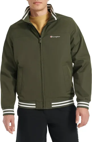 Vista 8 de Champion Men's Water Resistant Varsity Bomber Jacket With Flex Stand Collar