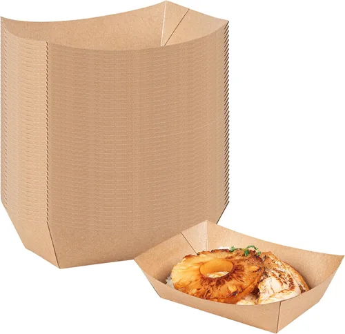 Vista 37 de Restaurantware -Bio Tek - Bandejas de alimentos de 2 onzas, 400 bandejas de papel desechables para alimentos, resistentes, a prueba de grasa, botes