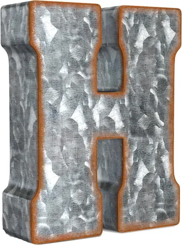 Vista 19 de CraftyCrocodile Números de metal galvanizado de 7" para decoración de pared - Número 3D 0 para colgar y de pie libre - Números de mesa rústicos