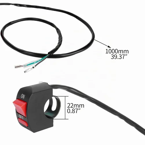 Vista 2 de 7/8 "0.866 in manillar interruptor de encendido y apagado para Dirt Bike ATV Scooter Go Kart