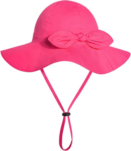 Vista 69 de Sombrero de sol para bebé niña con UPF 50+ sombrero de playa ajustable para exteriores con ala ancha