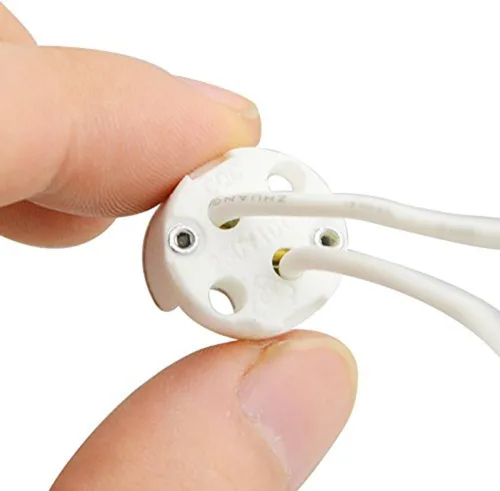 Vista 4 de glo-shine Mr16 Mr11 Gu5.3 - Enchufe de lámpara de cerámica, adaptador de enchufe de base de conector con cable para bombilla LED halógena CFL