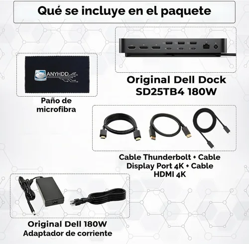 Vista 2 de SD25TB4 Pro Thunderbolt 4 Smart Dock con pantalla 8K, adaptador de 180 W Negro