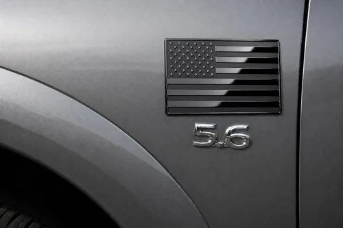 Vista 3 de 5" x 3" Black American Flag Emblem for Cars Negro