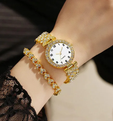 Vista 5 de ADSBIAOYE Relojes de pulsera de lujo para mujer, reloj de pulsera de diamante, reloj de cuarzo casual de moda para mujer