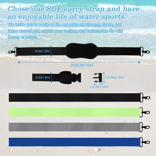 Vista 8 de Paddle Board Carry Strap, SUP Kayak Shoulder Straps Paddle Board Accessories for Women and Men