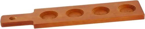Vista 7 de Portavasos de madera de 16.92 x 3.93 x 0.59 pulgadas, bandeja creativa para bebidas para bar, cocina, comedor, servir