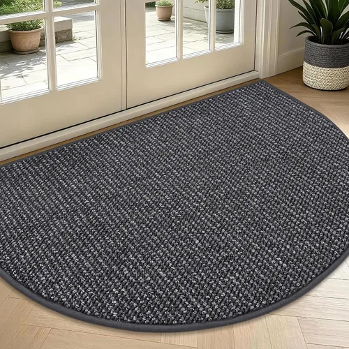 Vista 20 de BEQHAUSE Tapete Atrapa Suciedad para Puerta 17" x 30" Semicírculo Antideslizante Lavable Tapetes de Entrada Alfombras Absorbentes de Bienvenida