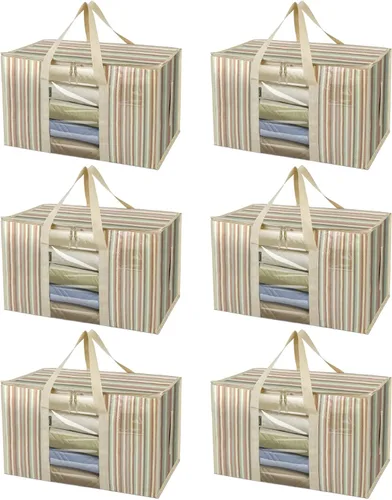 Vista 46 de BALEINE Paquete de 2 bolsas de mudanza de gran tamaño con asas reforzadas, bolsa de almacenamiento resistente para ropa, suministros de mudanza