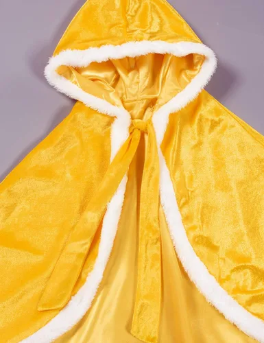 Vista 8 de Party Chili Fur Princess Hooded Cape Cloaks Costume for Girls Dress Up