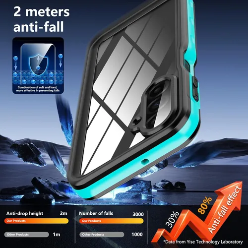 Vista 6 de DINGXIN Funda impermeable para Samsung Galaxy A17 5G IP68 Certificado a prueba de polvo a prueba de golpes Protector de pantalla incorporado Funda