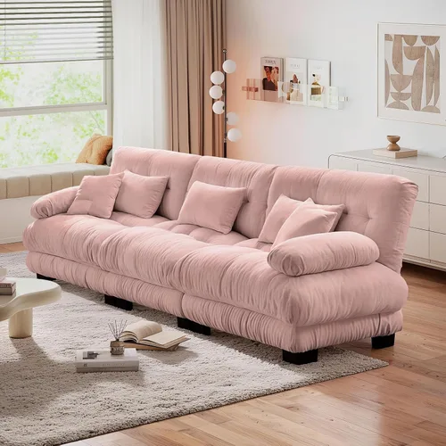 Vista 84 de Sofá Seccional Modular Extragrande de 93.7 pulgadas, Sofá de Dos Plazas Cloud Couch con Almohadas y Cojín Extra Grueso para Sala de Estar, Cine