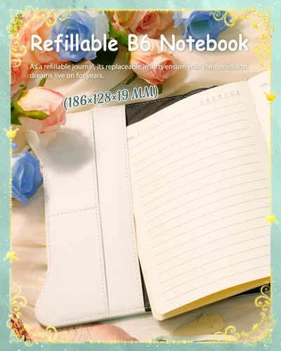 Vista 6 de Hoci Poci Agenda con candado y llaves para niñas, ideas de regalo para niñas, diario de 360 páginas con bordes dorados para mujeres, cuaderno