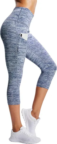 Vista 4 de NELEUS Pantalones de entrenamiento de cintura alta con control de abdomen para mujer