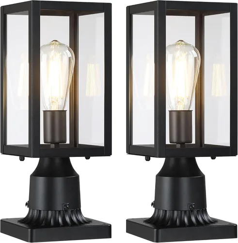 Vista 12 de Luz de poste de 16.6 pulgadas para exteriores, lámpara grande de 3 luces, moderna iluminación exterior de pilar impermeable, poste de farol