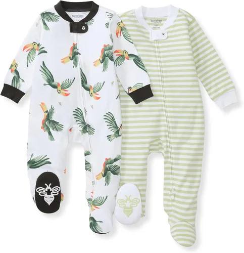 Vista 239 de Burt's Bees Baby - Pijama de una pieza para bebé, mameluco para dormir y jugar, algodón 100% orgánico, cremallera frontal
