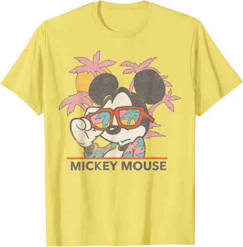 Vista 28 de Disney Mickey and Friends Mickey Mouse Tropical Retrato Camiseta S Negro
