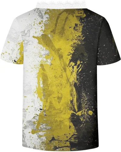 Vista 5 de GWNDHTBL Trending Shirts Women's Summer Home Short Sleeve Light Fitted V Neck Print Shirt