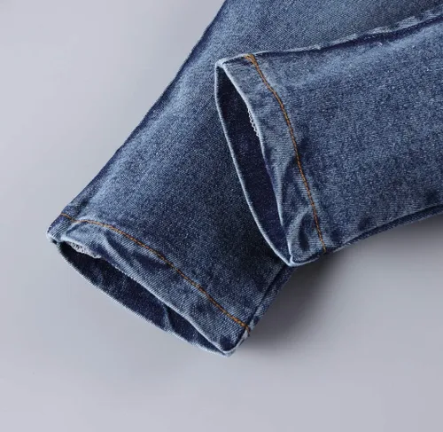 Vista 6 de Ritatte Conjunto de 3 piezas de ropa casual de algodón de manga corta + jeans de mezclilla + bufanda para niños pequeños