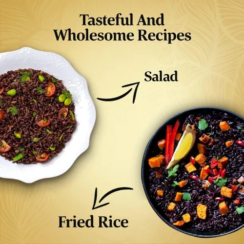 Vista 7 de Daawat Black Rice Immuno Plus Arroz negro de grano entero rico en antioxidantes Superalimento sin gluten Alto en fibra, bajo en grasa 1 kg